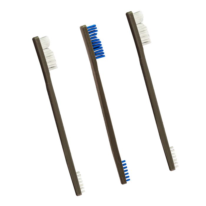 Otis 3 Pack All Purpose Brushes (2 Nylon/1 Blue Nylon)