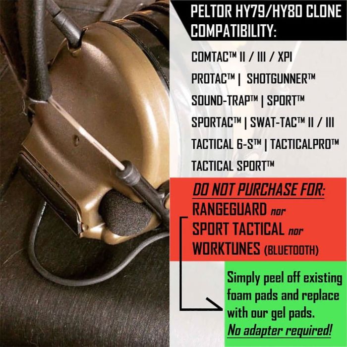 Sightlines Adapter Plates For Peltor™ Comtac™ and Similar Headsets | Clone of HY79 / HY80 Hygiene Kit Plates