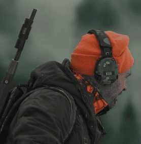Hunter wearing ear protection headset
